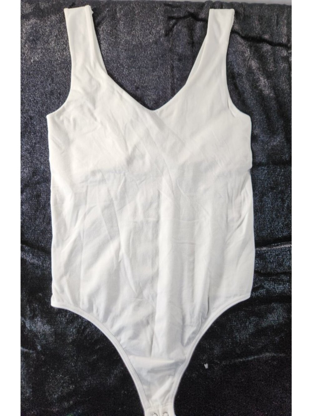 Eye Candy Seamless Snap Sleeveless Body Suit-White-SZ L/XL